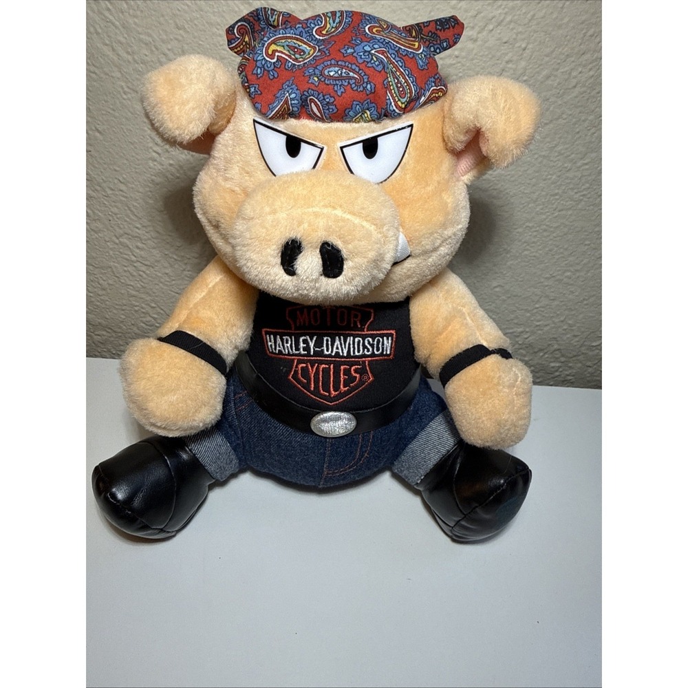 Harley-Davidson Hog Plush Biker Pig Stuffed Animal Play By Play 1998